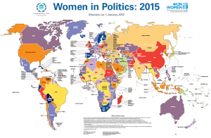 أصدرت منظمة الأمم المتحدة المعنية بالمساواة بين الجنسين وتمكين المرأة والاتحاد البرلماني الدولي خارطة المشاركة السياسية للنساء في العالم لنهاية عام 2014