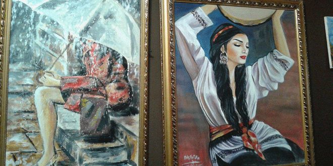 لوحات مشاركة في معرض "الشمعدان" الثالث باللاذقية - سانا