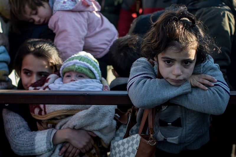 أطفال نازحون من حلب في 2018/CHRIS MCGRATH/GETTY IMAGES
