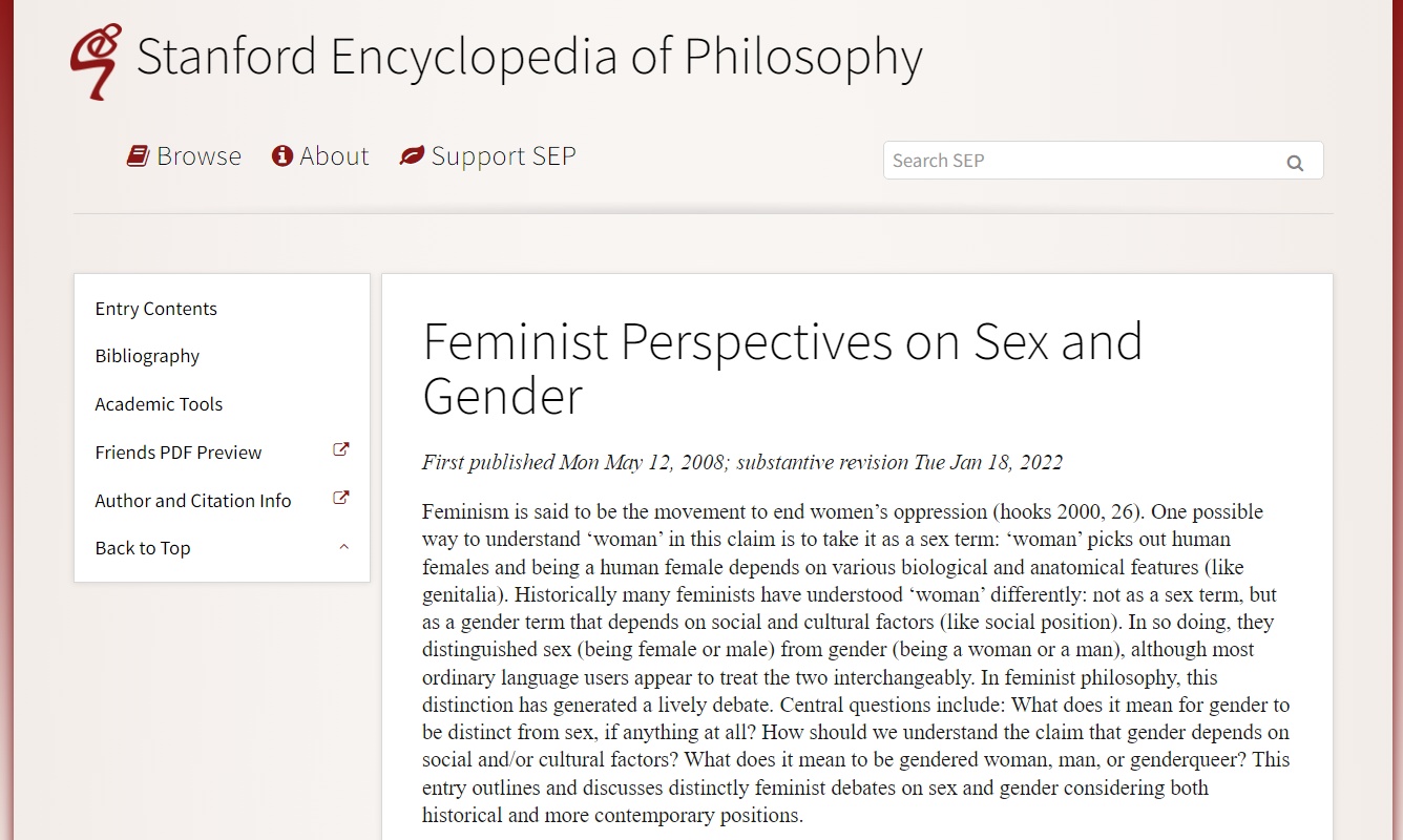 Feminist Perspectives on Sex and Gender